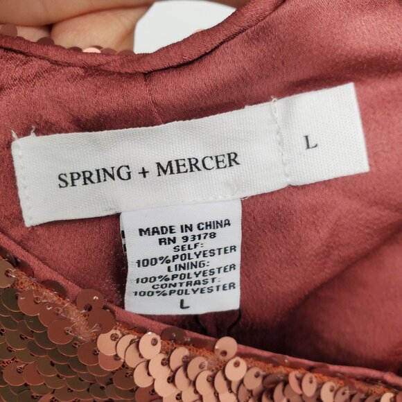 Spring + Mercer Mid Length Tank Sequin Dress Women Size Large NWT - Picture 7 of 13